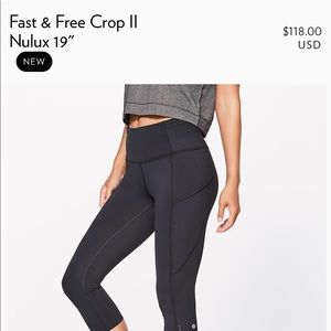 Lululemon Fast and Free crop size 8